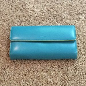 Lodis bright blue and yellow wallet
